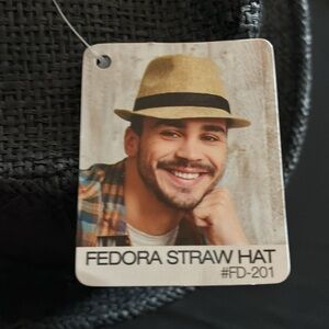 Dark Gray Fedora Straw Hat by Simplicity